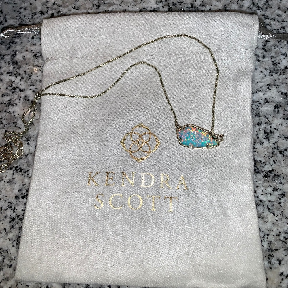 Blue Kyocera Opal Necklace
